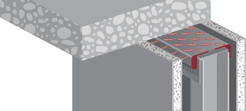 Brandwerende CFS-TTS E-topprofielafdichting Snelle, eenvoudige en zuivere voorgevormde oplossing voor gipsplaatvoegen bovenin de muur en expansievoegen Toepassingen 1