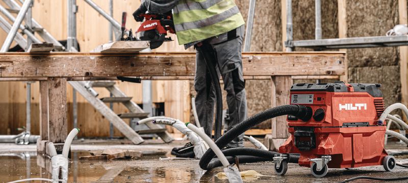 VC 20M-X M-klasse stofafzuiger Krachtige stofafzuiger voor aansluiting met elektrisch gereedschap en voor schoonmaken van bouwplaatsen (nat en droog), tank van 15 liter Toepassingen 1