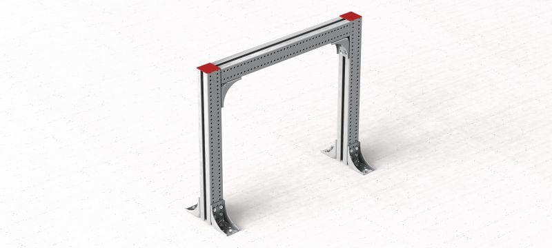 MT-C-GL HA OC hoekconsole Semi-aanpasbaar en verstevigde hoekconsole, voor MT-kokerprofielen voor zware toepassingen met 3D belasting in matig corrosieve omgevingen Toepassingen 1