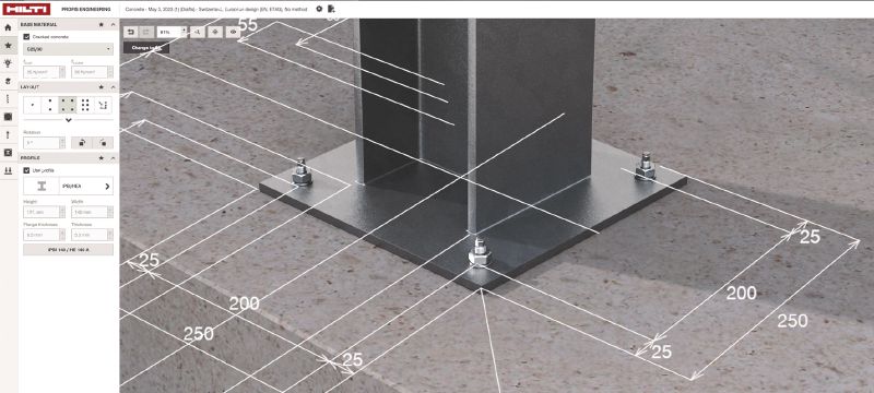 PROFIS Engineering Suite structurele ontwerpsoftware Structurele engineering ankerontwerpsoftware met codes en goedkeuringen, componentgebaseerd finite element methodeberekeningen, en een verscheidenheid aan bevestigingsmethoden Toepassingen 1