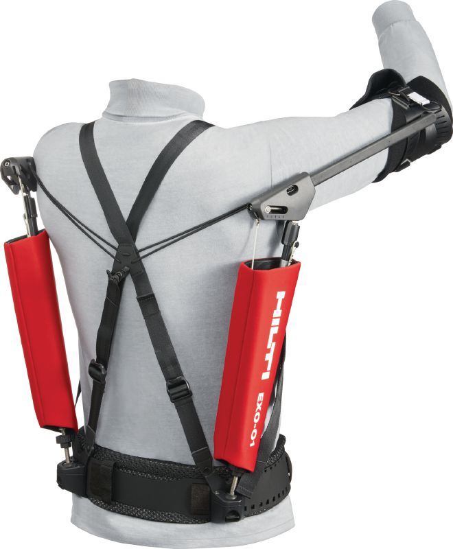 EXO-O1 bovenhoofds exoskelet Passief exoskelet om de schouders en armen te ontlasten tijdens bovenhoofdse installatiewerkzaamheden
